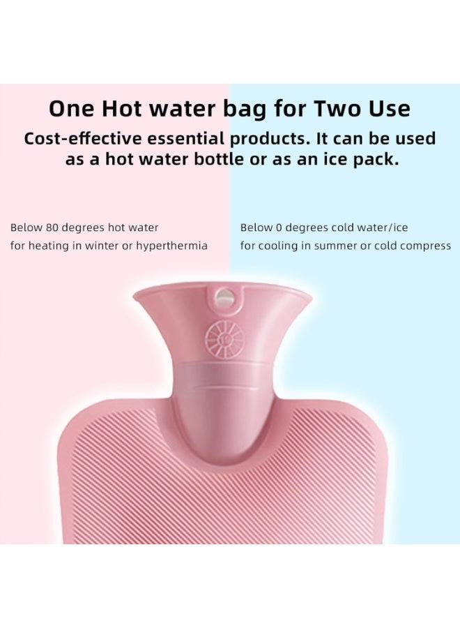 Premium Rubber Hot Water Bottle with Ultra-Soft Protective Cover for Pain Relief Menstrual Cramps and Body Warming - Image 3